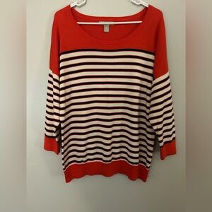 Banana Republic Cotton Blend Striped Sweater Size XL